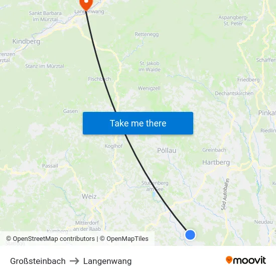 Großsteinbach to Langenwang map