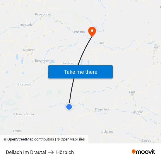 Dellach Im Drautal to Hörbich map