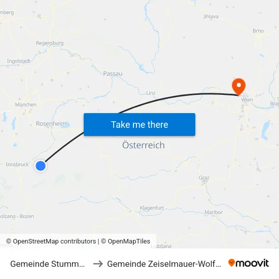 Gemeinde Stummerberg to Gemeinde Zeiselmauer-Wolfpassing map