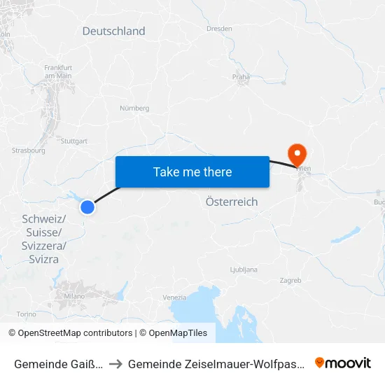 Gemeinde Gaißau to Gemeinde Zeiselmauer-Wolfpassing map