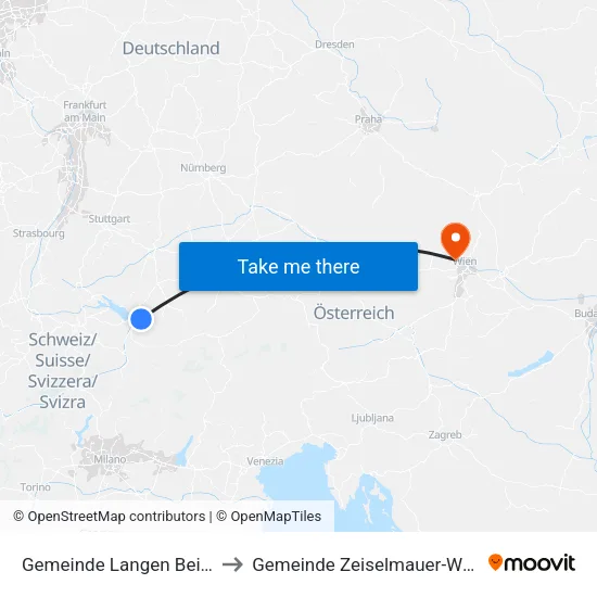 Gemeinde Langen Bei Bregenz to Gemeinde Zeiselmauer-Wolfpassing map