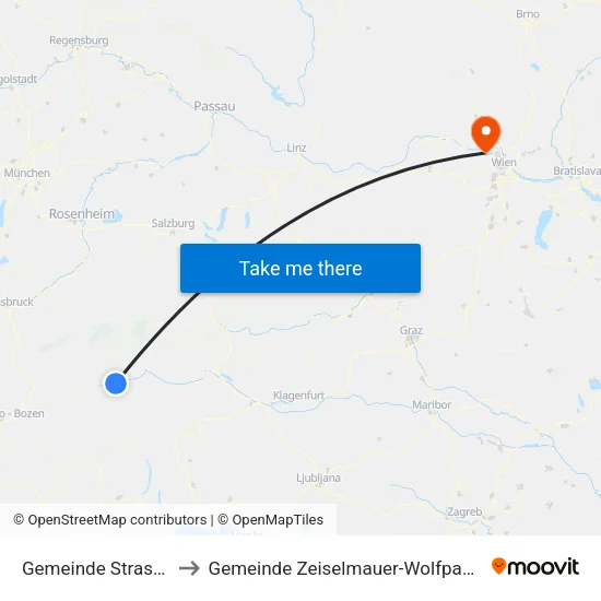 Gemeinde Strassen to Gemeinde Zeiselmauer-Wolfpassing map