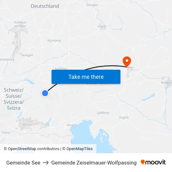 Gemeinde See to Gemeinde Zeiselmauer-Wolfpassing map
