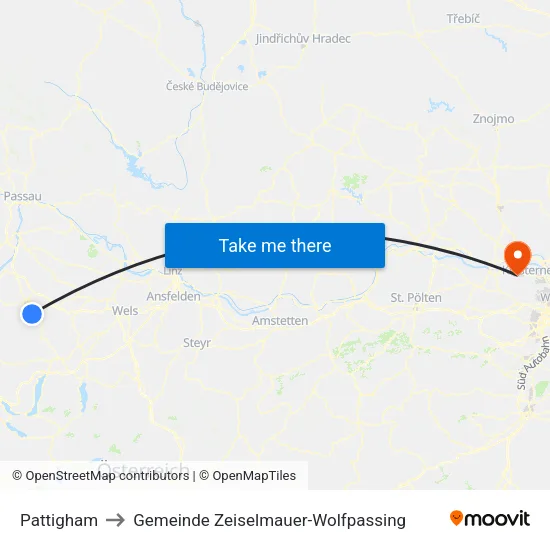 Pattigham to Gemeinde Zeiselmauer-Wolfpassing map