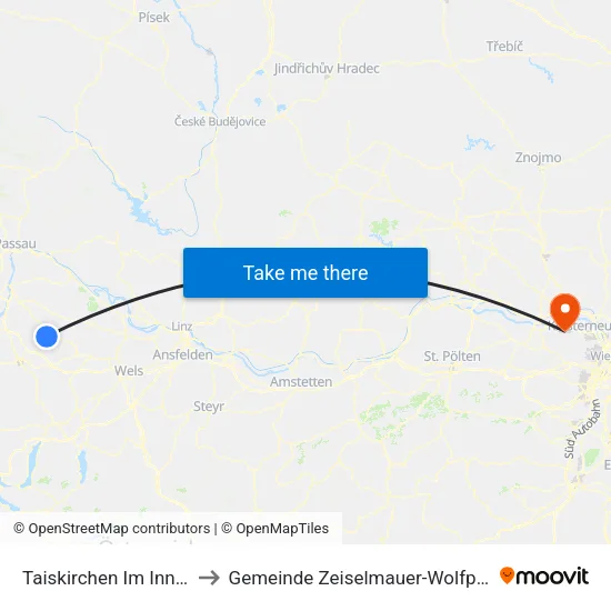 Taiskirchen Im Innkreis to Gemeinde Zeiselmauer-Wolfpassing map