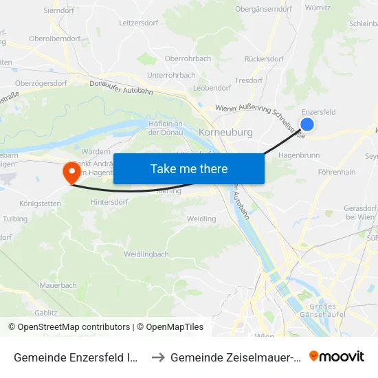 Gemeinde Enzersfeld Im Weinviertel to Gemeinde Zeiselmauer-Wolfpassing map