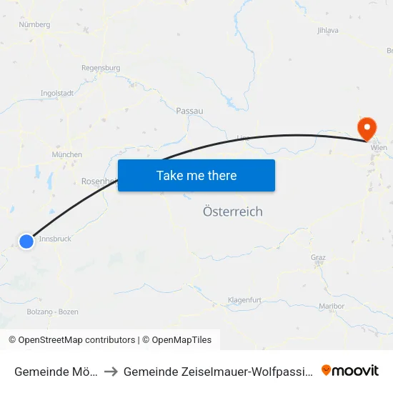 Gemeinde Mötz to Gemeinde Zeiselmauer-Wolfpassing map