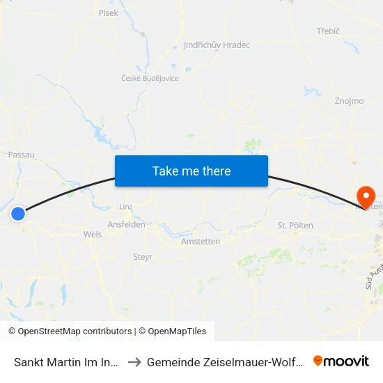 Sankt Martin Im Innkreis to Gemeinde Zeiselmauer-Wolfpassing map