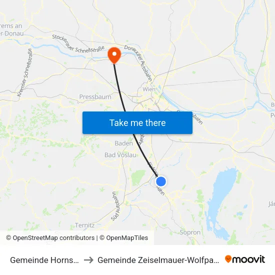 Gemeinde Hornstein to Gemeinde Zeiselmauer-Wolfpassing map