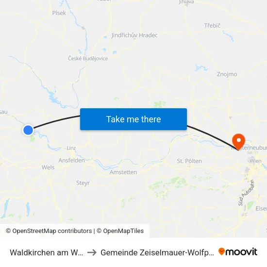 Waldkirchen am Wesen to Gemeinde Zeiselmauer-Wolfpassing map