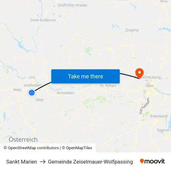 Sankt Marien to Gemeinde Zeiselmauer-Wolfpassing map