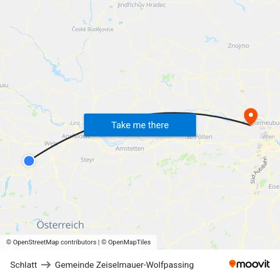 Schlatt to Gemeinde Zeiselmauer-Wolfpassing map