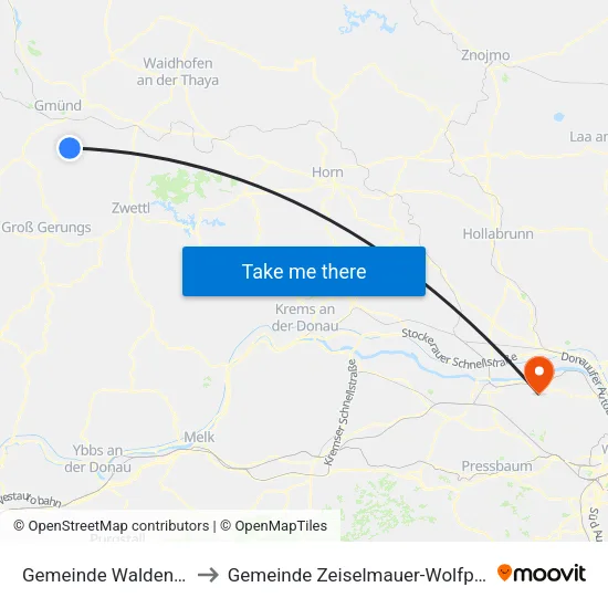 Gemeinde Waldenstein to Gemeinde Zeiselmauer-Wolfpassing map