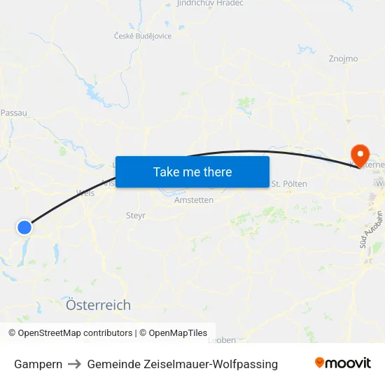 Gampern to Gemeinde Zeiselmauer-Wolfpassing map