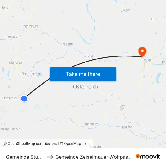 Gemeinde Stumm to Gemeinde Zeiselmauer-Wolfpassing map