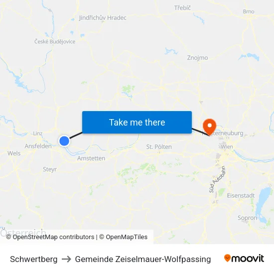 Schwertberg to Gemeinde Zeiselmauer-Wolfpassing map