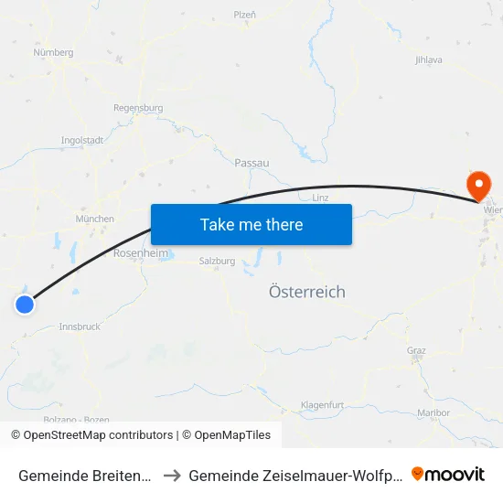 Gemeinde Breitenwang to Gemeinde Zeiselmauer-Wolfpassing map