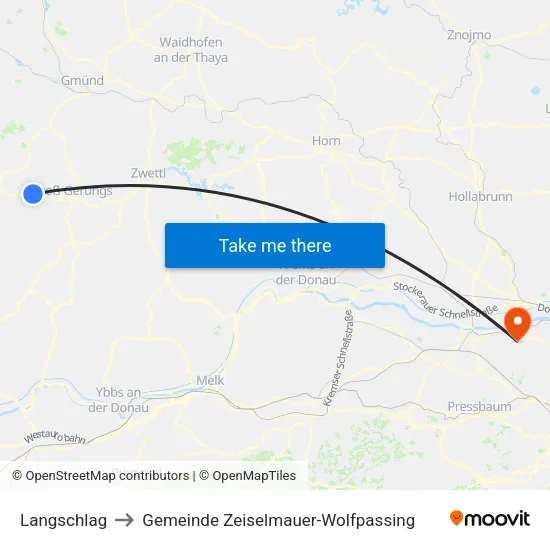 Langschlag to Gemeinde Zeiselmauer-Wolfpassing map