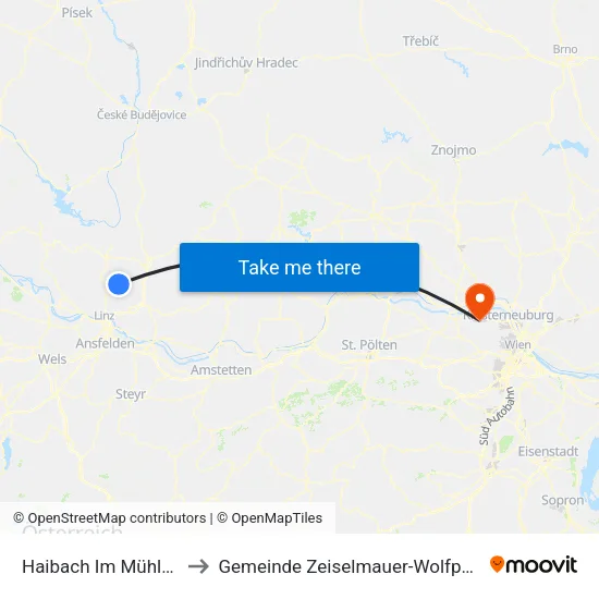 Haibach Im Mühlkreis to Gemeinde Zeiselmauer-Wolfpassing map