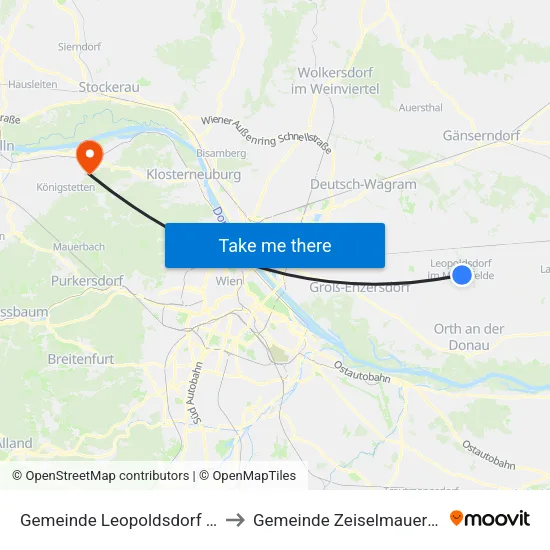 Gemeinde Leopoldsdorf Im Marchfeld to Gemeinde Zeiselmauer-Wolfpassing map