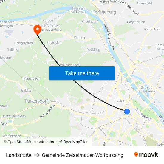 Landstraße to Gemeinde Zeiselmauer-Wolfpassing map