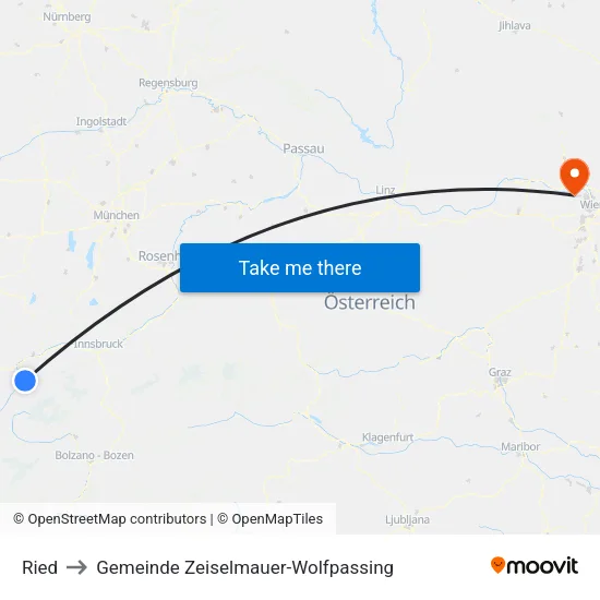 Ried to Gemeinde Zeiselmauer-Wolfpassing map