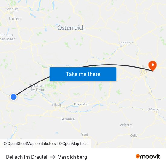 Dellach Im Drautal to Vasoldsberg map
