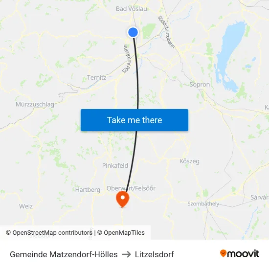 Gemeinde Matzendorf-Hölles to Litzelsdorf map
