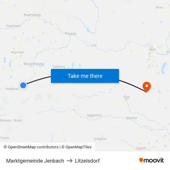 Marktgemeinde Jenbach to Litzelsdorf map