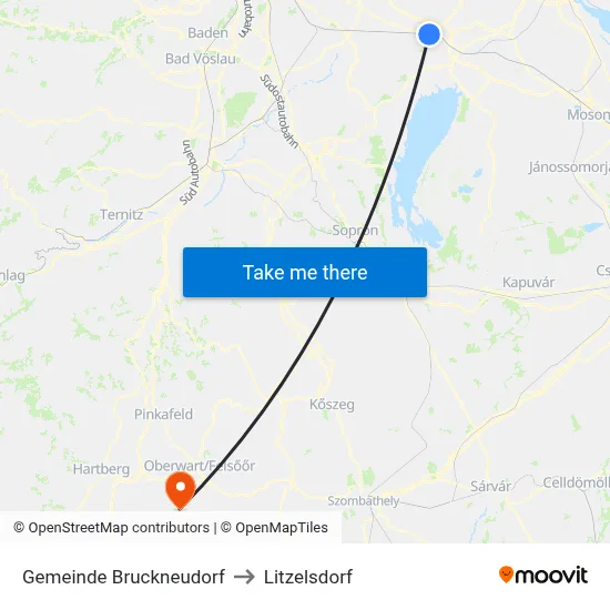 Gemeinde Bruckneudorf to Litzelsdorf map
