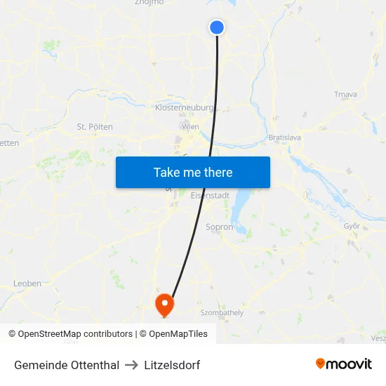 Gemeinde Ottenthal to Litzelsdorf map