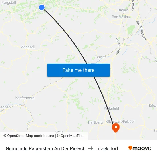 Gemeinde Rabenstein An Der Pielach to Litzelsdorf map