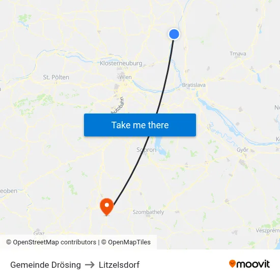 Gemeinde Drösing to Litzelsdorf map