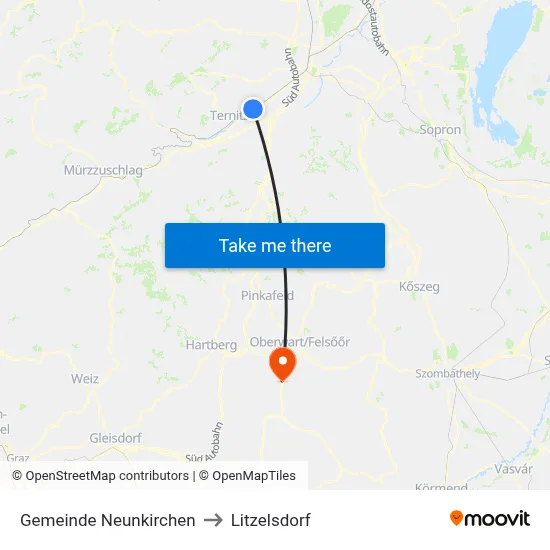 Gemeinde Neunkirchen to Litzelsdorf map