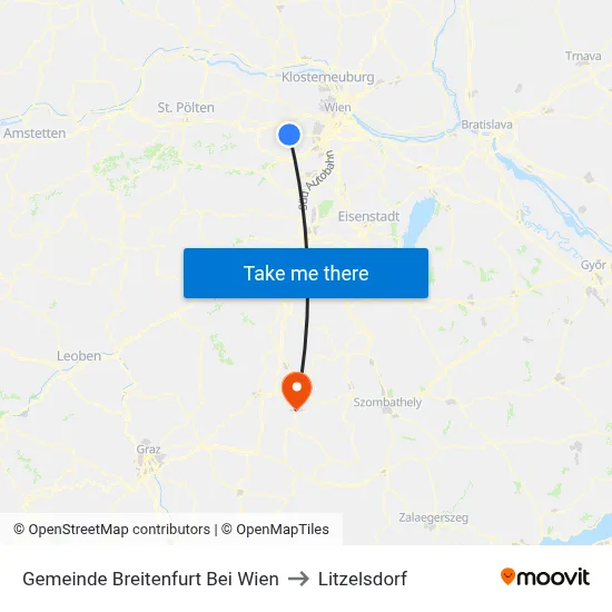 Gemeinde Breitenfurt Bei Wien to Litzelsdorf map