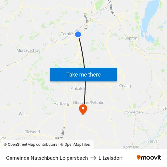 Gemeinde Natschbach-Loipersbach to Litzelsdorf map