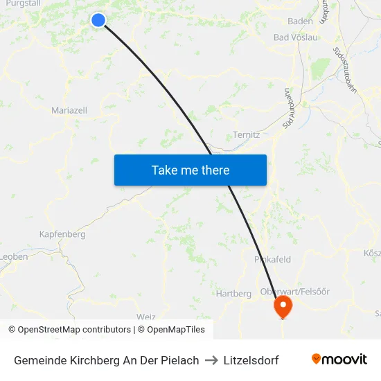 Gemeinde Kirchberg An Der Pielach to Litzelsdorf map