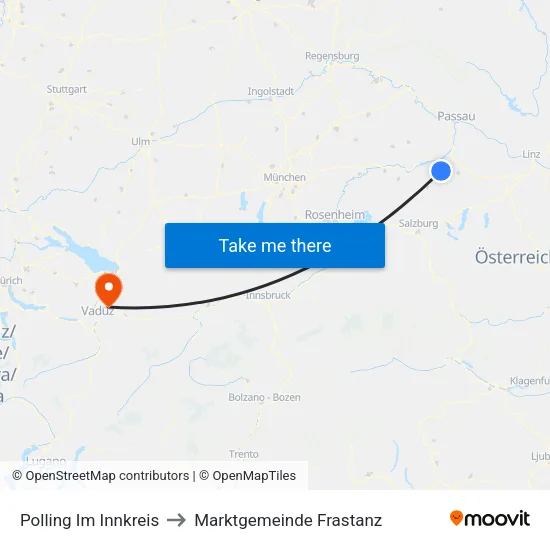 Polling Im Innkreis to Marktgemeinde Frastanz map