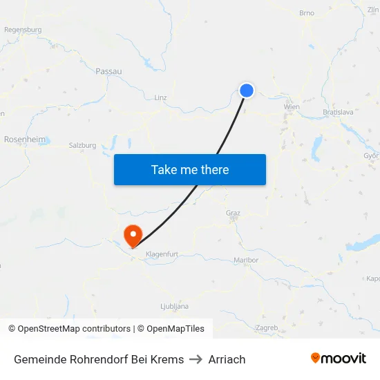 Gemeinde Rohrendorf Bei Krems to Arriach map