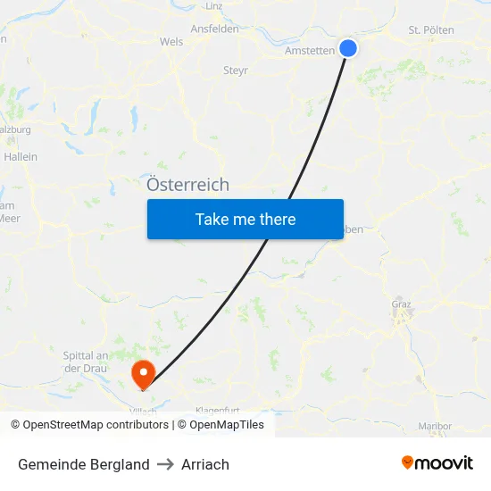 Gemeinde Bergland to Arriach map