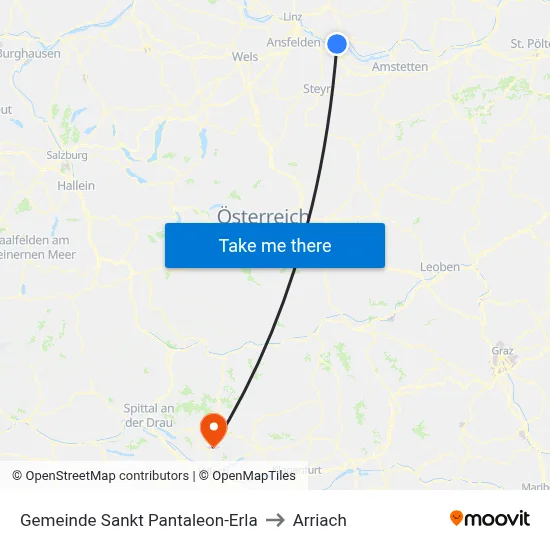 Gemeinde Sankt Pantaleon-Erla to Arriach map