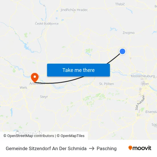 Gemeinde Sitzendorf An Der Schmida to Pasching map