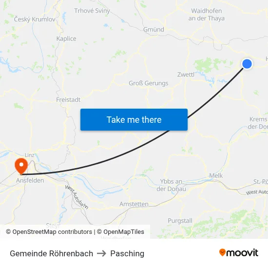 Gemeinde Röhrenbach to Pasching map