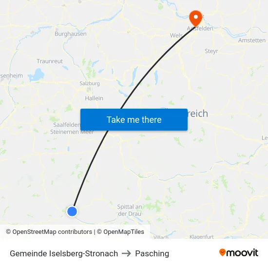 Gemeinde Iselsberg-Stronach to Pasching map