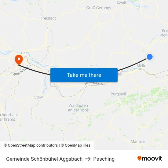 Gemeinde Schönbühel-Aggsbach to Pasching map