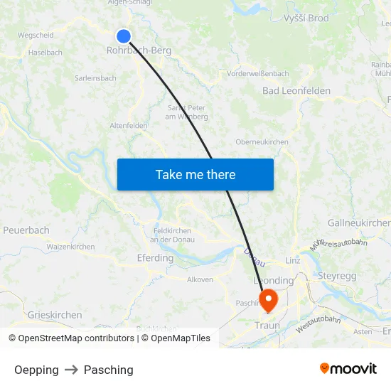 Oepping to Pasching map