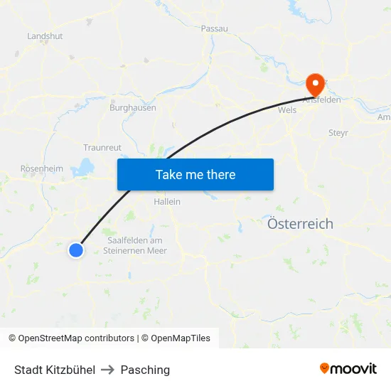 Stadt Kitzbühel to Pasching map