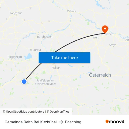 Gemeinde Reith Bei Kitzbühel to Pasching map
