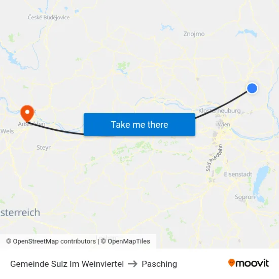 Gemeinde Sulz Im Weinviertel to Pasching map