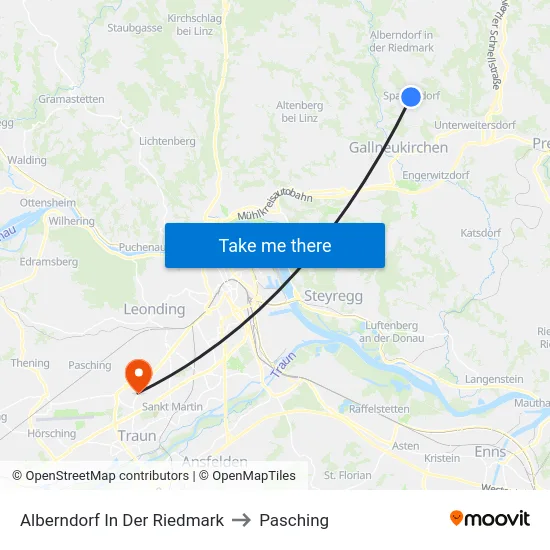 Alberndorf In Der Riedmark to Pasching map